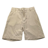 Paolo Pecora Solid Color Bermuda Shorts With Elastic Waist Beige For Boys