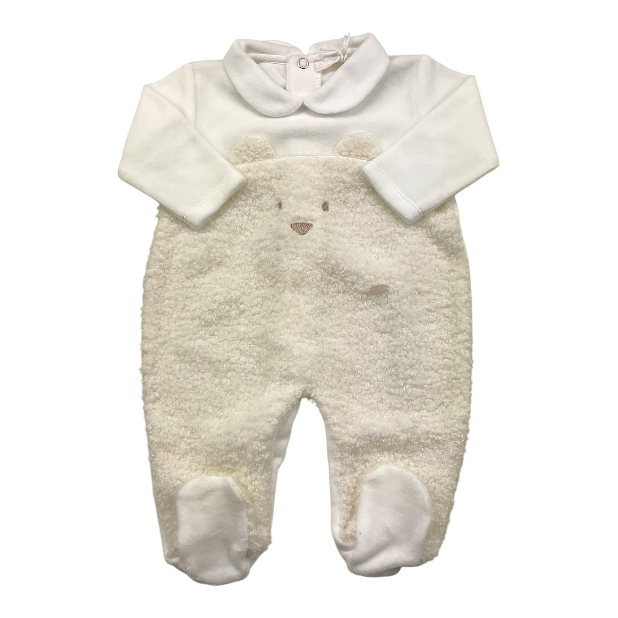 NINNAOH tutina tinta unita con stampa Bianco per Neonata I24226T BIANCO NINNAOH 