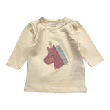 Name.It Shirt Crew Neck Solid Color With Beige Print For Baby Girl