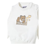 MOSCHINO felpa chiusa girocollo tinta unita con stampa in contrasto Panna per Neonata MCF02K PANNA MOSCHINO 