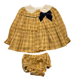 Valentina Bebes Set Solid Color Dress-Coulotte Biscuit For Newborn