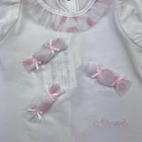 Ninnaoh White Tulle Half Sleeve Romper for Baby Girl