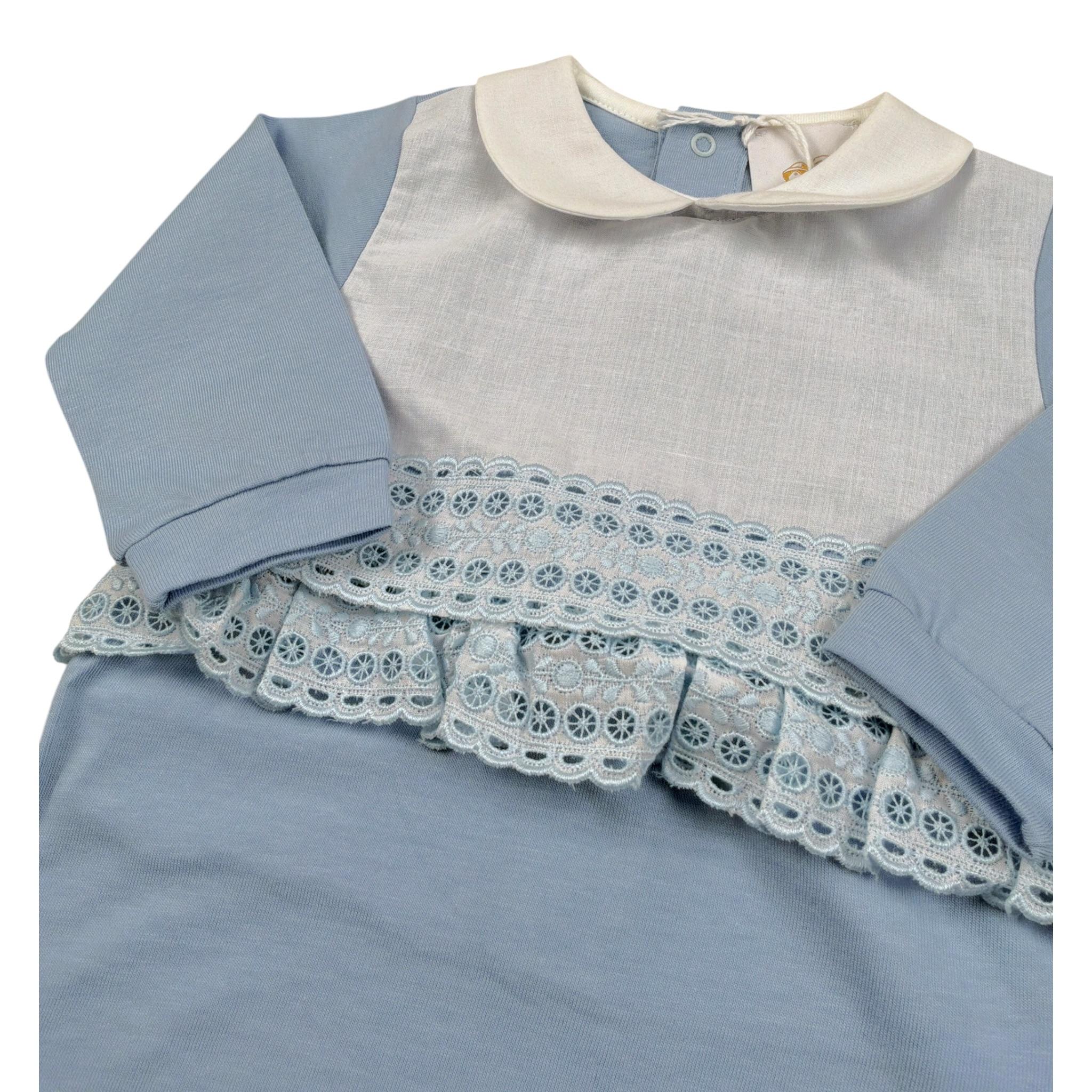 Dolcimonelli Tutita tinta unita con Ricami Azzurro per Neonata 436508008 AZZURRO DOLCIMONELLI 