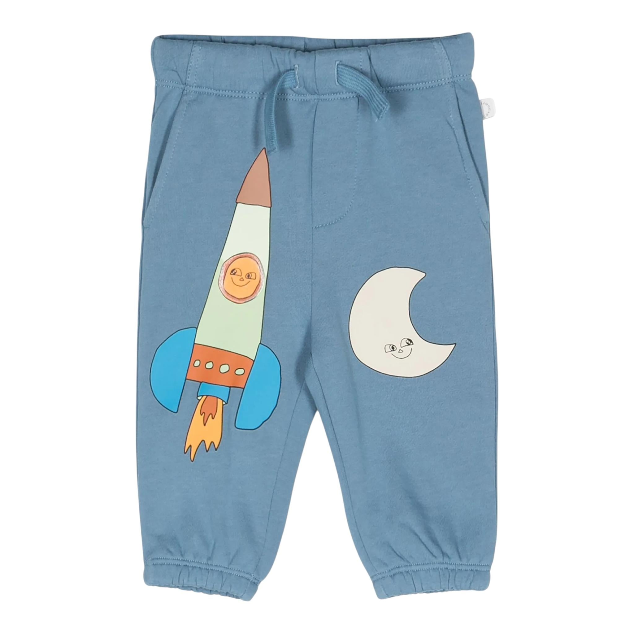 STELLA McCARTNEY pantalone tuta tinta unita con stampe in contrasto Blu per Neonato TV6520X BLU STELLA McCARTNEY 