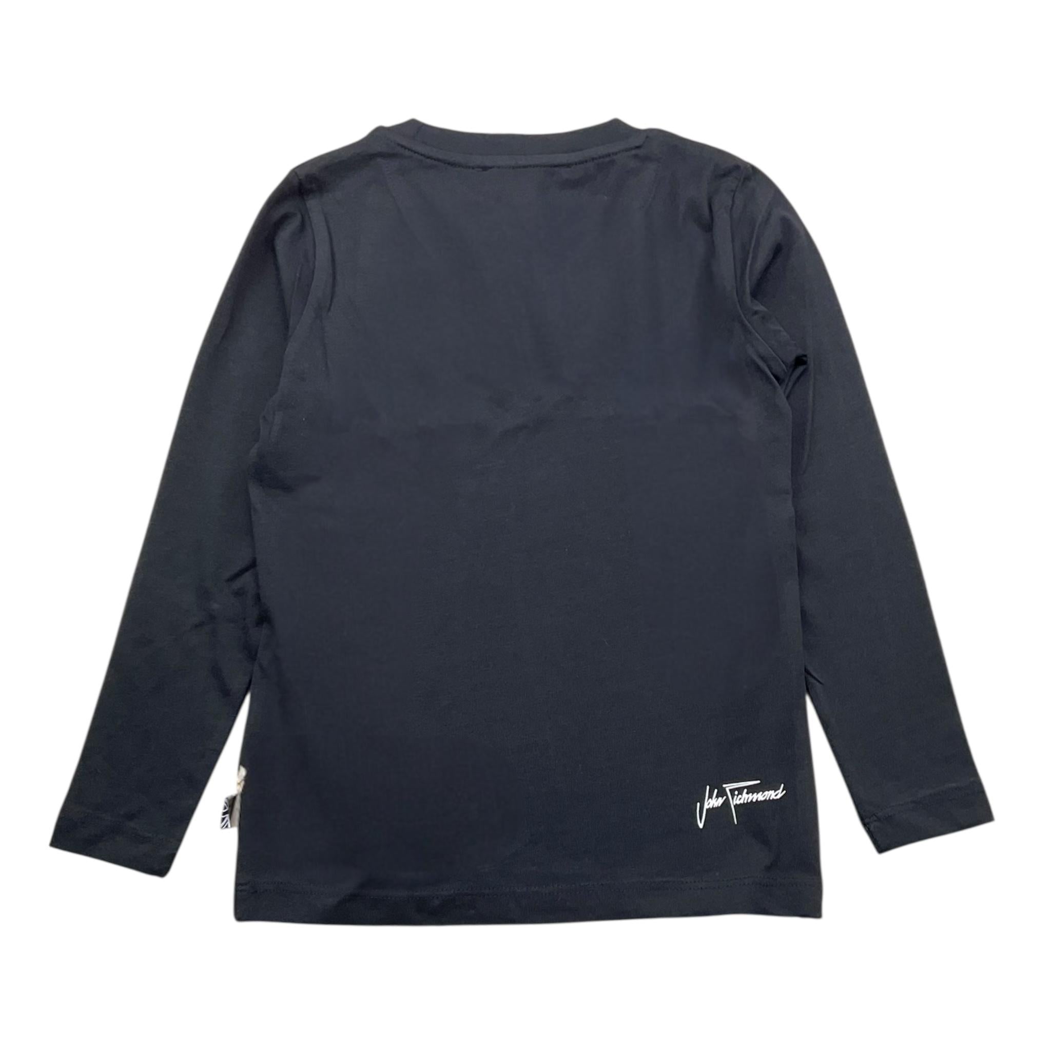 JOHN RICHMOND shirt girocollo tinta unita con stampa Nero per Bambino RBA24043TS NERO JOHN RICHMOND 