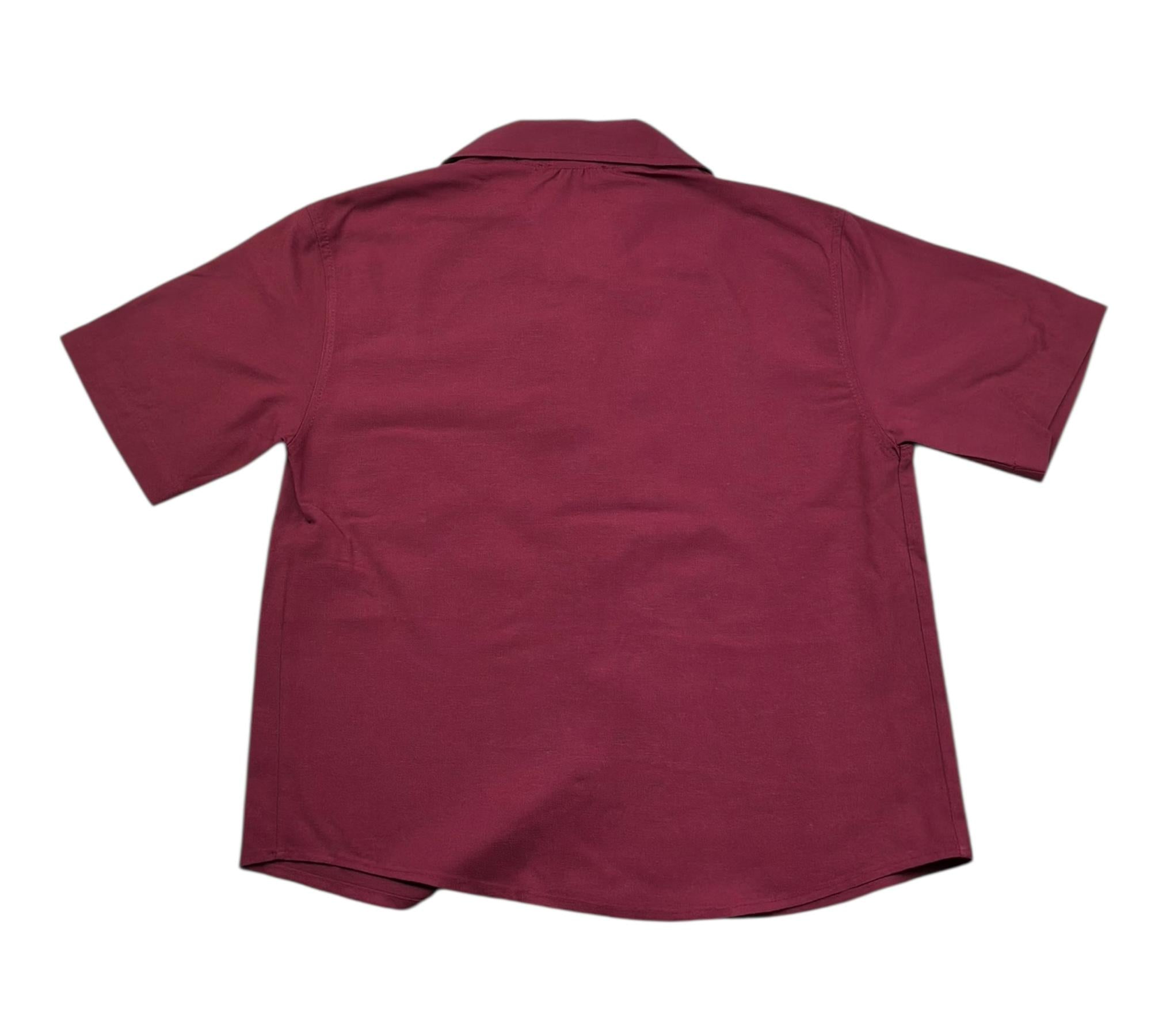 Paolo Pecora Camicia Mezza Manica Tinta Unita per Bambino PP4301 BORDEAUX PAOLO PECORA 