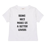 Vicolo T-Shirt Crew Neck Solid Color With Print White For Girls