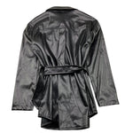 NAICE camicia manica lunga in ecopelle tinta unita Nero per Bambina 23982 NERO NAICE 