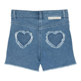 Stella Mccartney Solid Color Denim Shorts With Adjustable Waist Blue For Girls