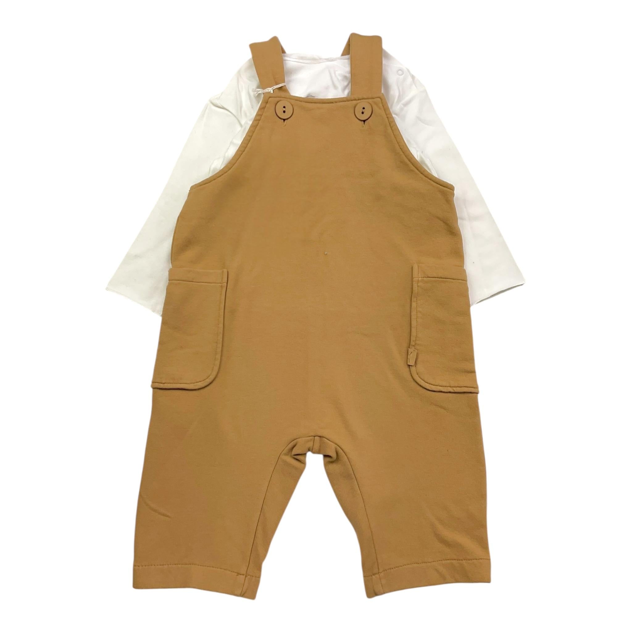 TEDDY E MINOU completo 2 pezzi shirt-salopette Bianco per Neonato I24CP059M7015X BIANCO TEDDY E MINOU 