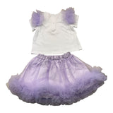 Barcellino Complete 2 Piece T-Shirt-Tulle Skirt Two-Tone White/Lilac For Baby Girl