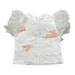 Miss Grant T-Shirt Girocollo Tinta Unita con Applicazioni per Neonata MG1335X BIANCO MISS GRANT 