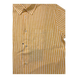 Paolo Pecora Plain Shirt With Striped Pattern Half Sleeve Cream For Boys