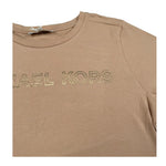 Michael Kors T-Shirt Girocollo Tinta Unita con Stampa per Bambina R30314X BEIGE MICHAEL KORS 