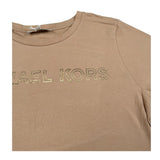 Michael Kors T-Shirt Girocollo Tinta Unita con Stampa per Bambina R30314X BEIGE MICHAEL KORS 