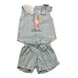 Valentina Bebes 2 Piece Set Shirt-Pants Aqua Green For Newborn
