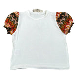 La Stupenderia T-Shirt Tinta Unita con Maniche In Contrasto per Neonata TJMG82X BIANCO LA STUPENDERIA 