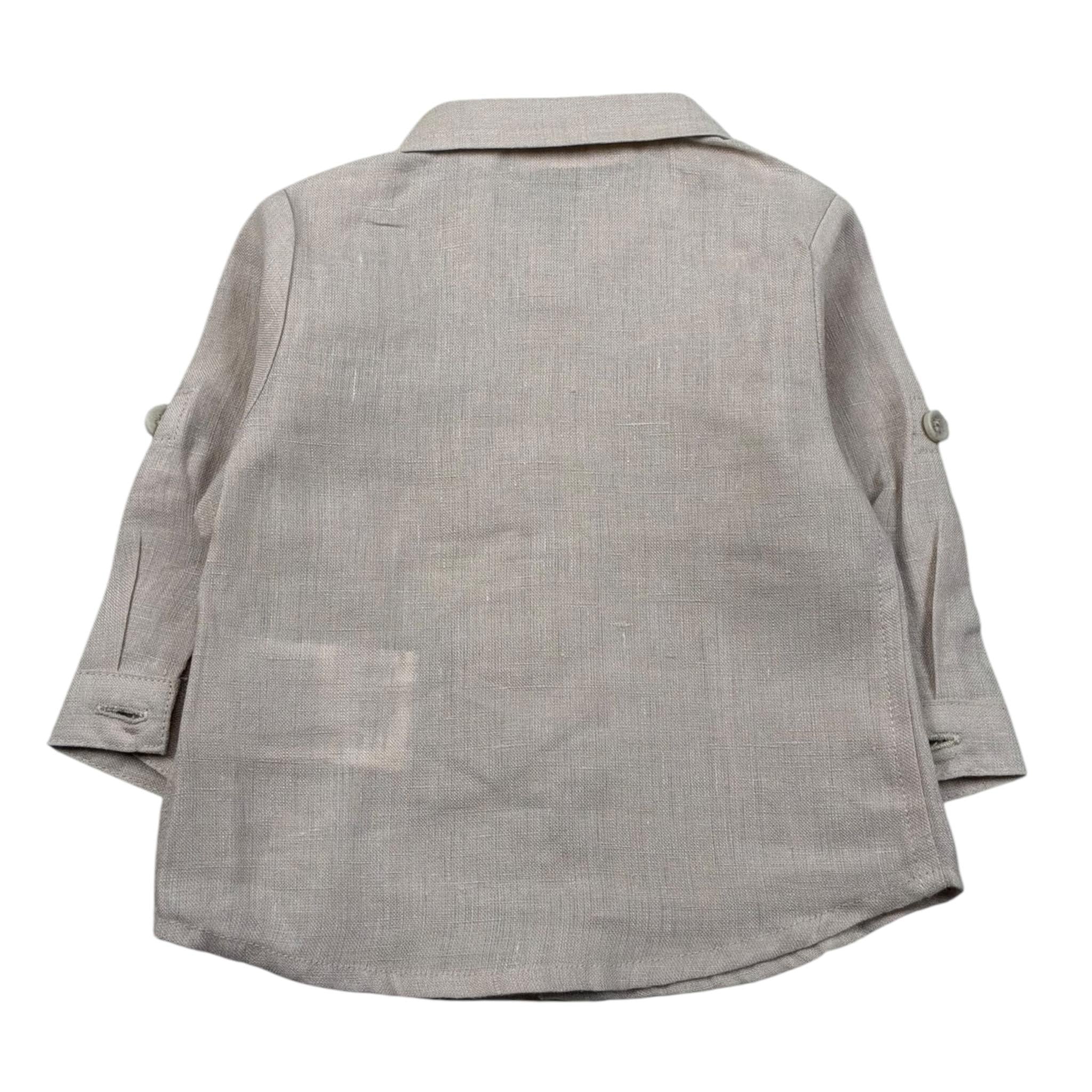Mini Banda Camicia Manica Lunga Tinta Unita per Neonato 38643 BEIGE MINI BANDA 