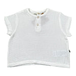 Petit Indi T-Shirt Tinta Unita con Bottoni per Neonato AA25B2814 BIANCO PETIT INDI 