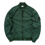 CP Company Green Zip Up Solid Color Jacket for Kids