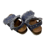 Colors Of California Solid Color Sandals With Blue Buckles For Girls