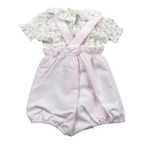 La Stupenderia Completo 2 Pezzi Bicolore Salopette-Camicia per Neonata TBCT588 BIANCO/ROSA LA STUPENDERIA 
