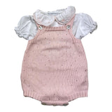 Barcellino Complete 2 Piece Shirt-Romper Two-Tone White/Pink for Newborn