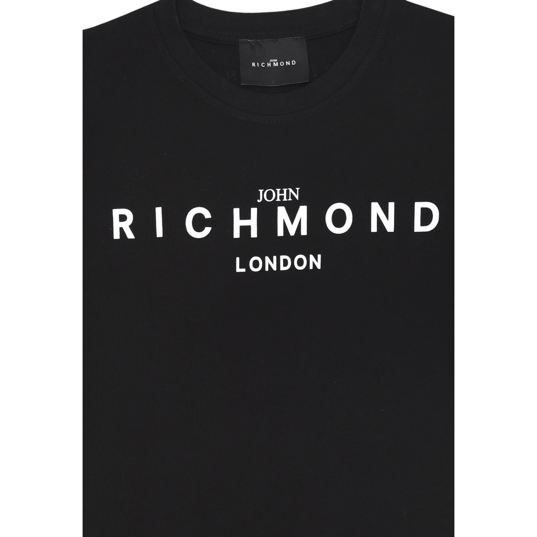 John Richmond T-Shirt Girocollo Tinta Unita con Stampa per Bambino RBP25003TSX NERO JOHN RICHMOND 