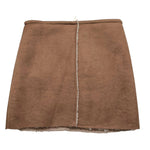 MARC ELLIS gonna tinta unita in camoscio Marrone per Bambina JMJSK00666 MARRONE MARC ELLIS 