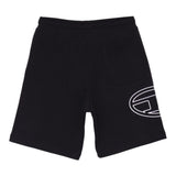 Diesel Bermuda In Solid Color Fleece With Black Logo Print For Boys