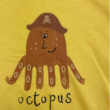 Aventiquattrore Solid Color T-Shirt with Yellow Print for Baby