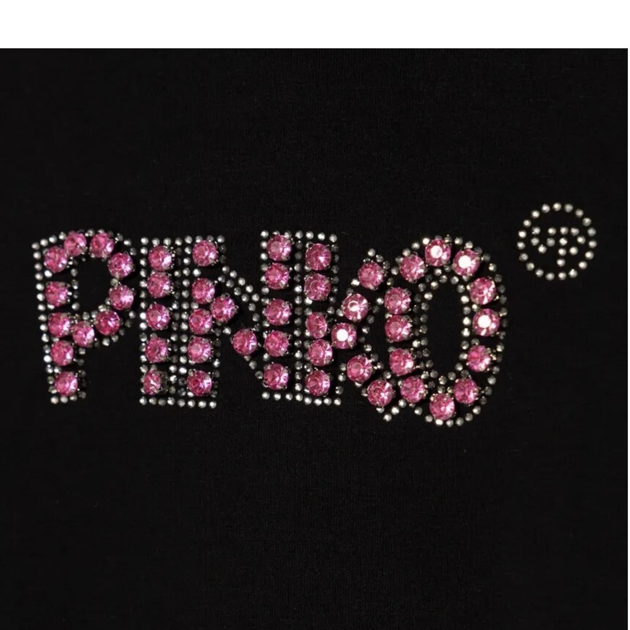 PINKO felpa tinta unita con cappuccio e applicazioni Nero per Bambina F4PIJGHS100 NERO PINKO 