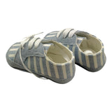 Lalalu' Sneakers Solid Color with Striped Pattern and Light Blue Laces for Newborns