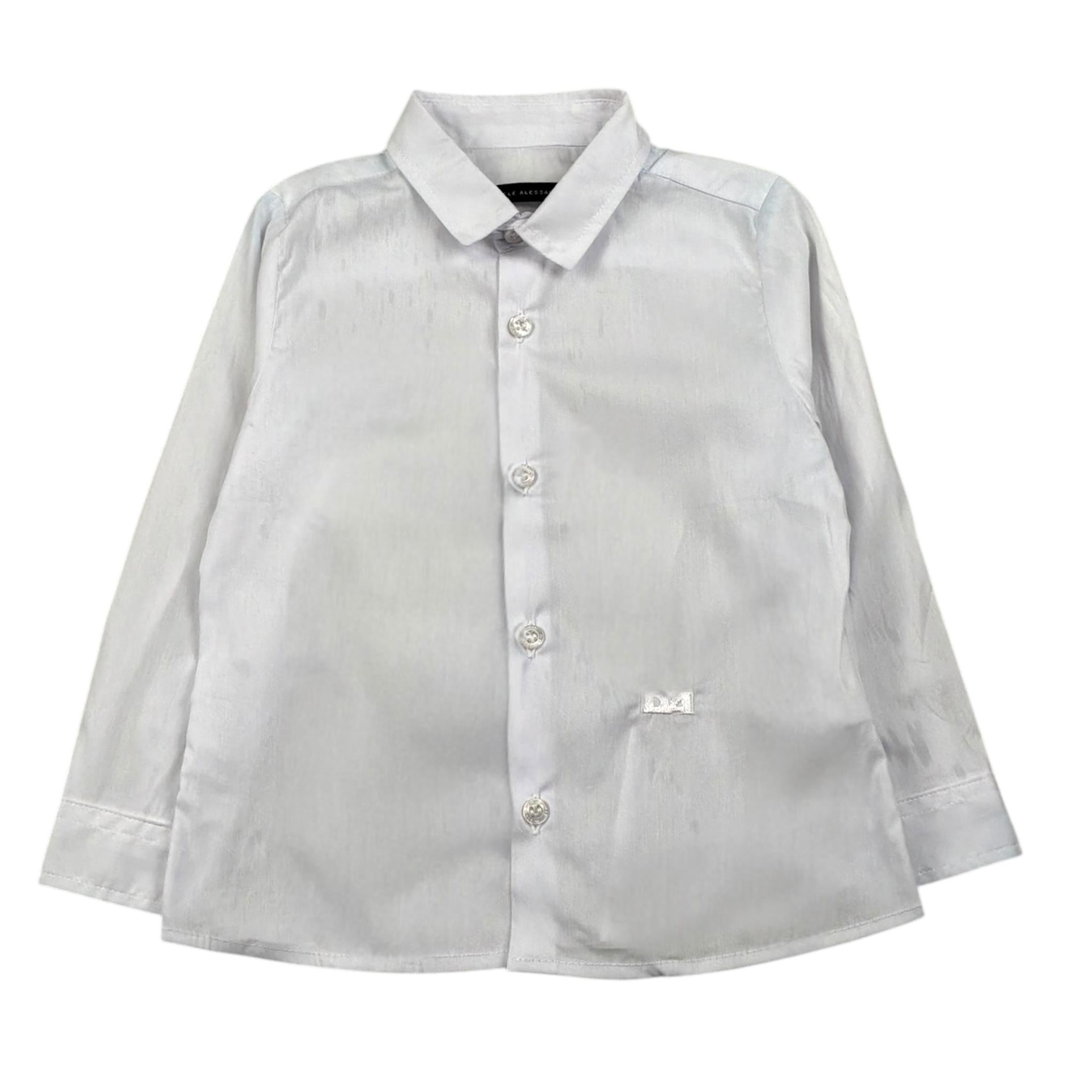 Daniele Alessandrini Camicia Manica Lunga Tinta Unita con Logo per Bambino 1295C00267JX BIANCO DANIELE ALESSANDRINI 