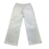 Lalalu' Plain Pants With Elastic Waist Palazzo Style White For Girls