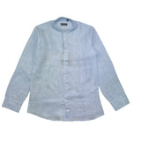 Emanuel Pris Solid Color Shirt With Korean Collar Light Blue For Boys