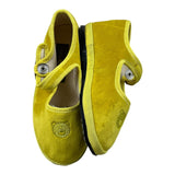 Little Bear Plain Suede Ballerinas With Yellow Bear Print For Girls