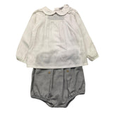 Babidu 2 Piece Set Shirt-Pants White For Newborn