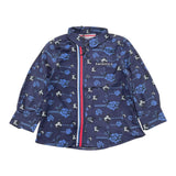 Cesare Paciotti Plain Shirt with Blue Flower Pattern for Newborns