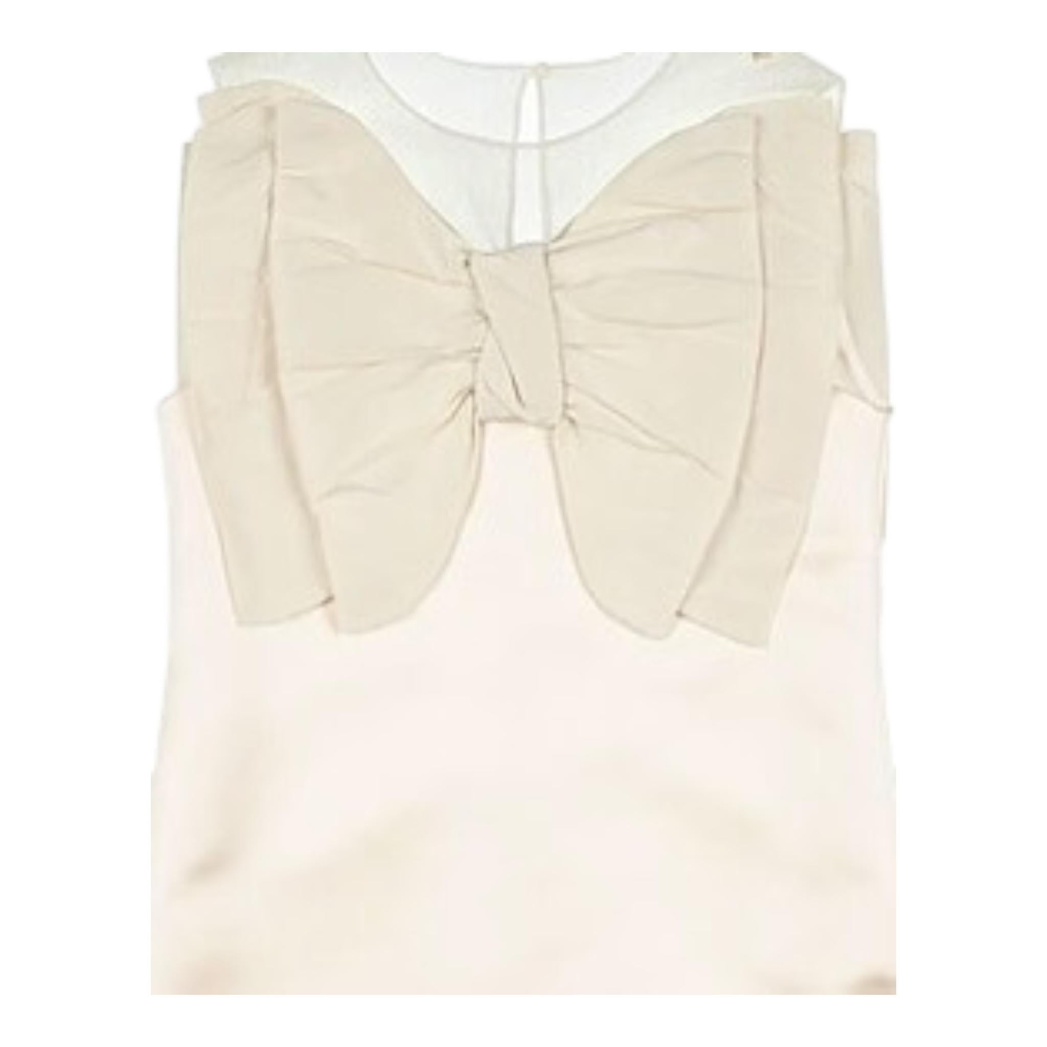 Elisabetta Franchi Abito Giromanica con Fiocco Tinta Unita per Bambina EFAB451 BEIGE ELISABETTA FRANCHI 