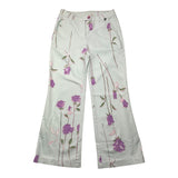 Dixie Palazzo Pants Solid Color With Floral Print And Adjustable Waist Light Blue For Girls