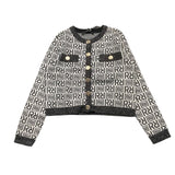 Relish Two-Tone Cardigan With Logo Buttons White/Black For Girls