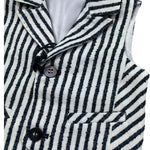 Manuel & Frank Gilet Tinta Unita con Fantasia A Righe per Neonato MF5034I BIANCO/BLU MANUEL & FRANK 