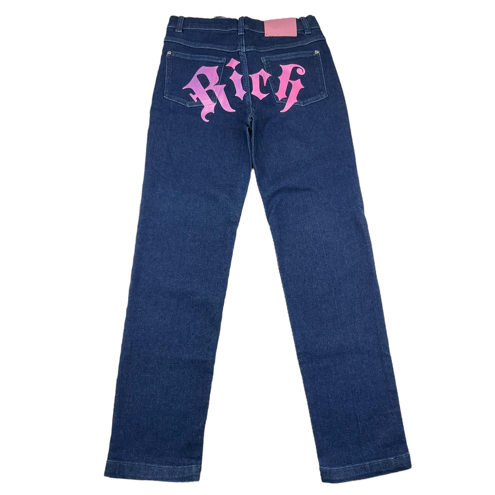 JOHN RICHMOND jeans tinta unita con stampa logo posteriore Blu per Bambina RGA24130JEX BLU JOHN RICHMOND 