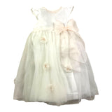 La Stupenderia Solid Color Ceremony Dress With Armholes And White Tulle For Newborn