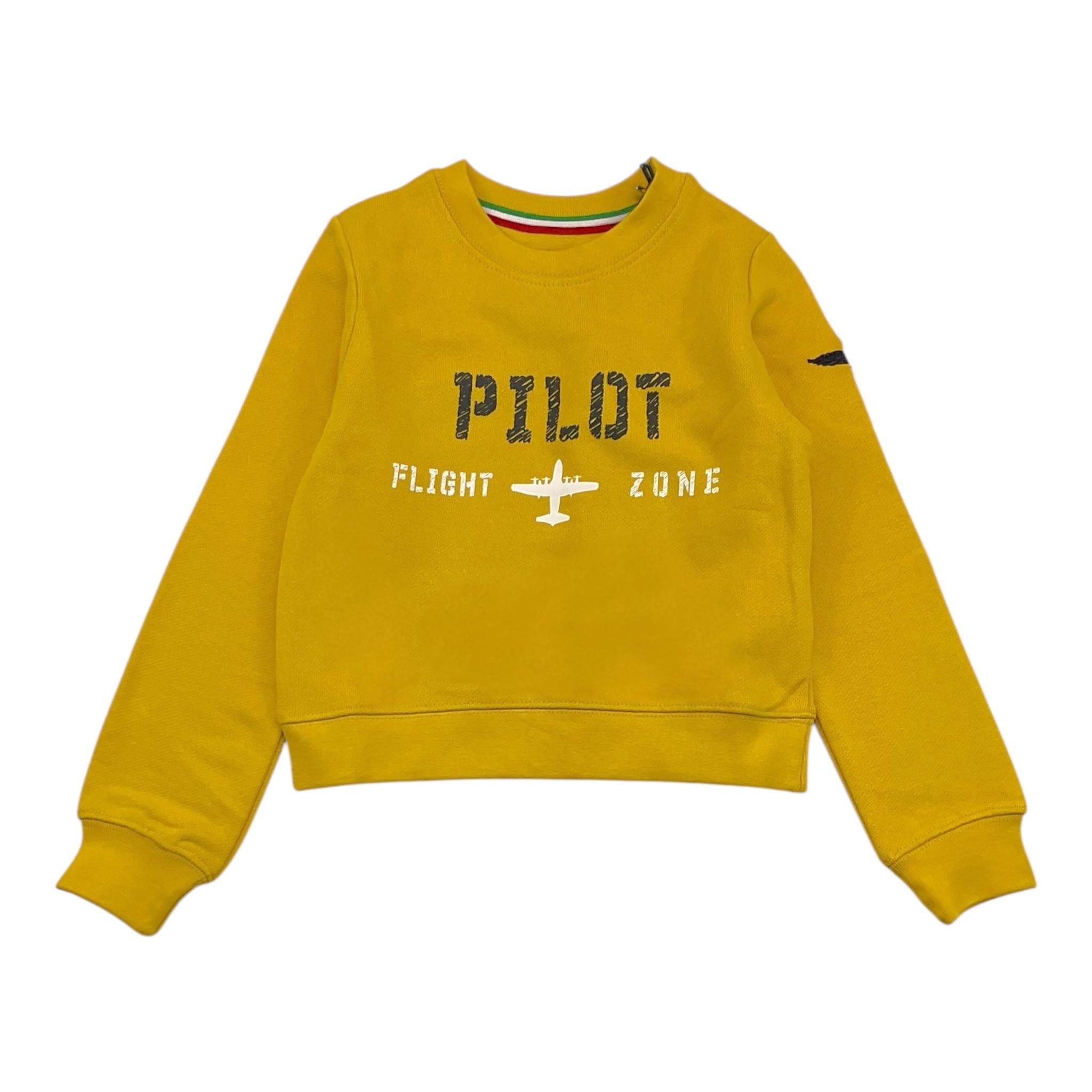 AERONAUTICA MILITARE felpa tinta unita girocollo con stampa Giallo per Bambino 242FE0002AJRF758J GIALLO AERONAUTICA MILITARE 