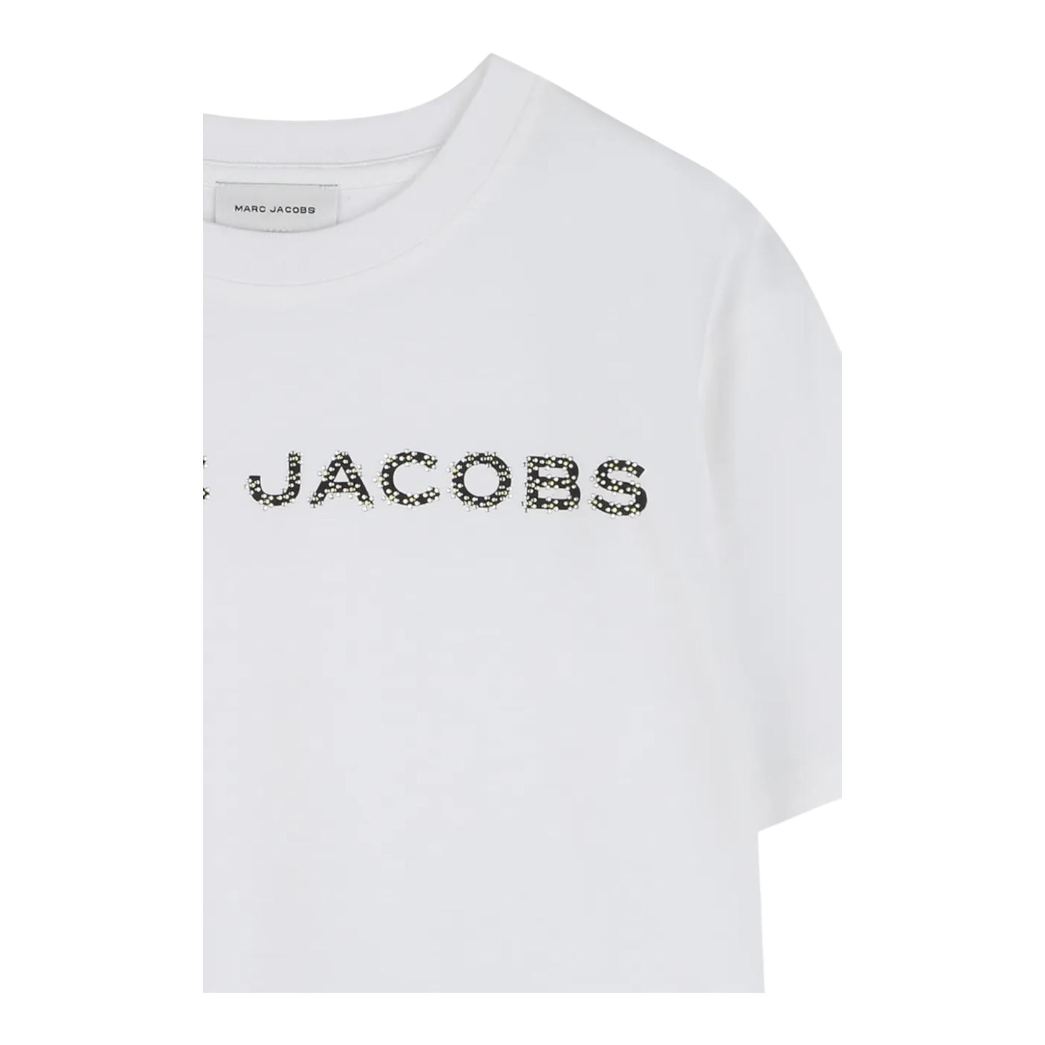 Marc Jacobs T-Shirt Girocollo Tinta Unita con Stampa per Neonata W60463 BIANCO MARC JACOBS 