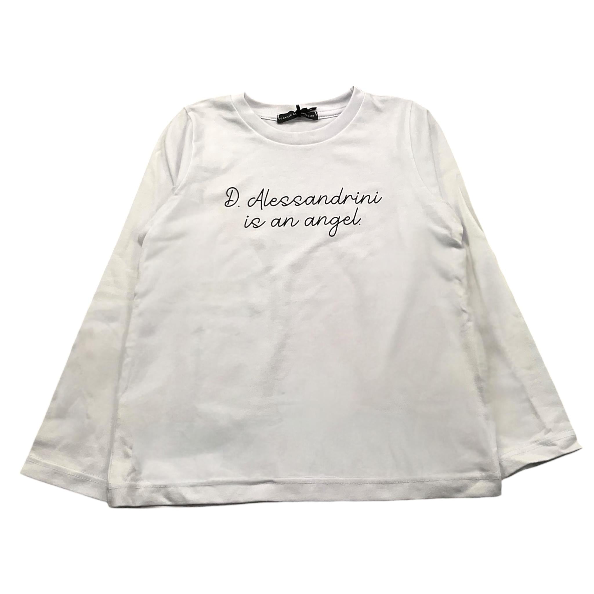 DANIELE ALESSANDRINI shirt girocollo tinta unita con stampa Bianco per Bambino 1291M00072XX BIANCO DANIELE ALESSANDRINI 