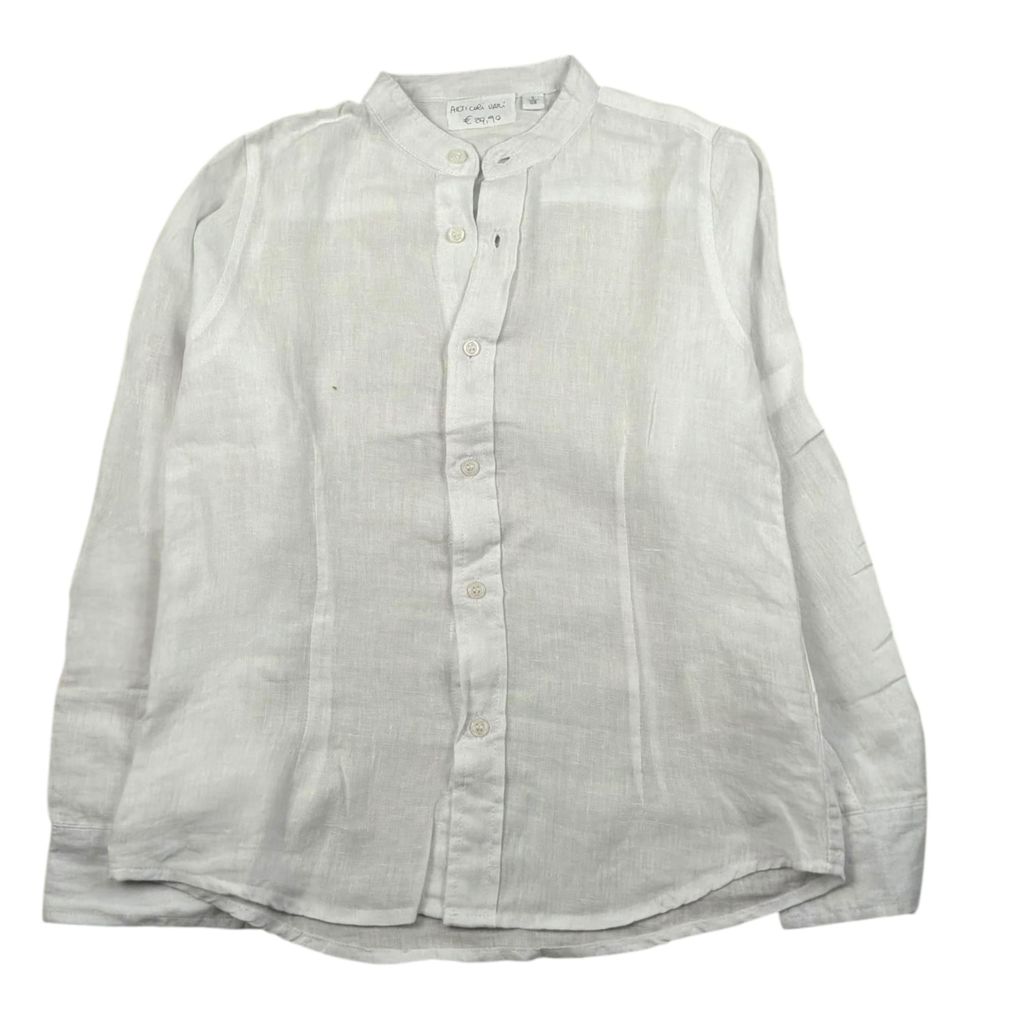 Sarabanda Camicia Manica Lunga Tinta Unita Collo Coreano per Bambino 06313 BIANCO SARABANDA 