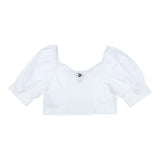 Dixie Top Half Sleeve Solid Color White For Girls
